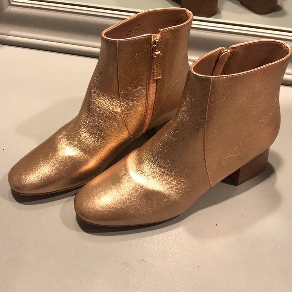 Rose Gold LeatherBoots by Anthropologie